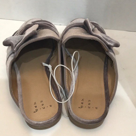 Women’s Lilac Slip-on Flat Mules Bow-Front New - Picture 5 of 8